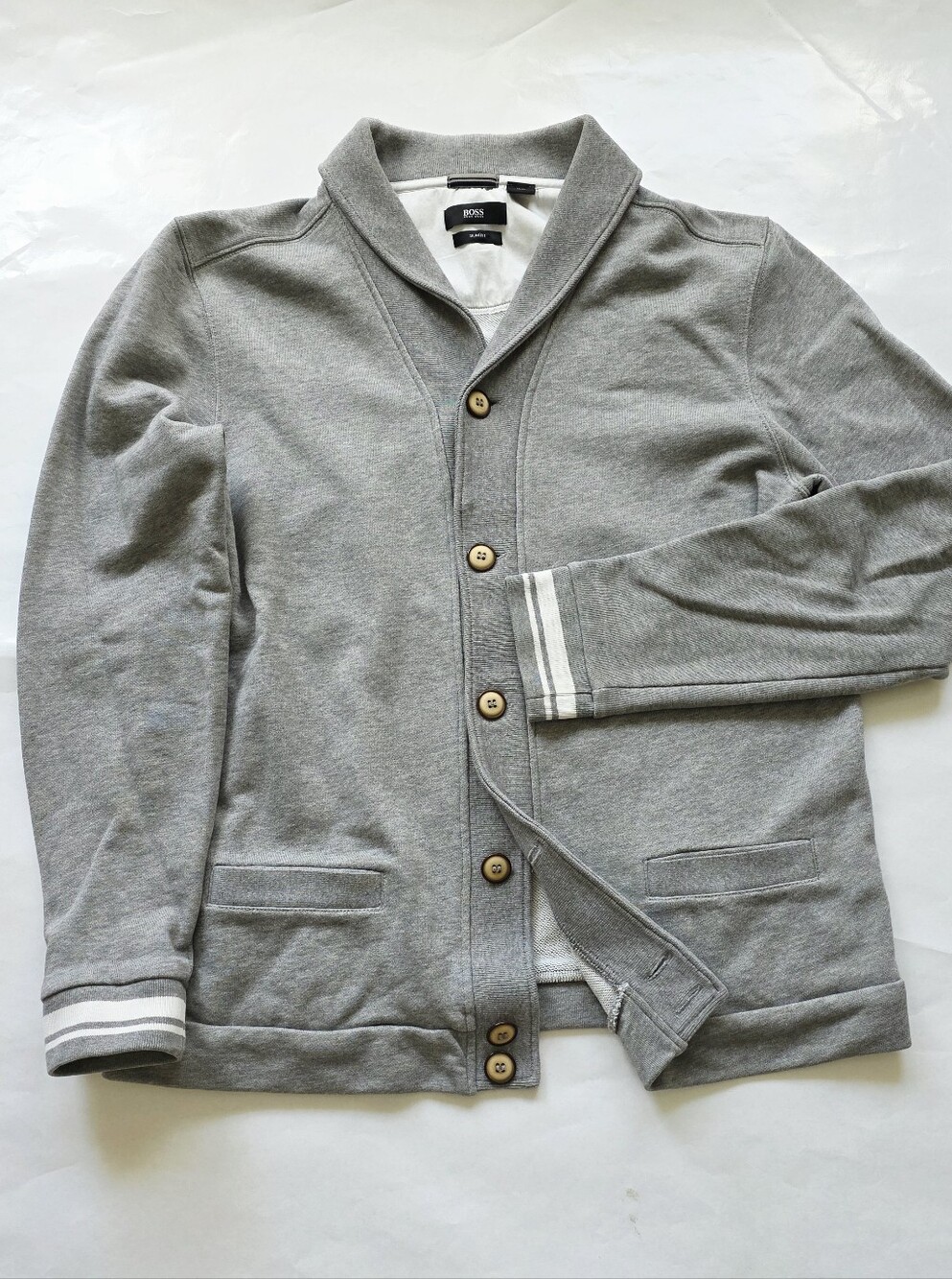 Hugo Boss Slim Fit Cardigan Gray Men's L